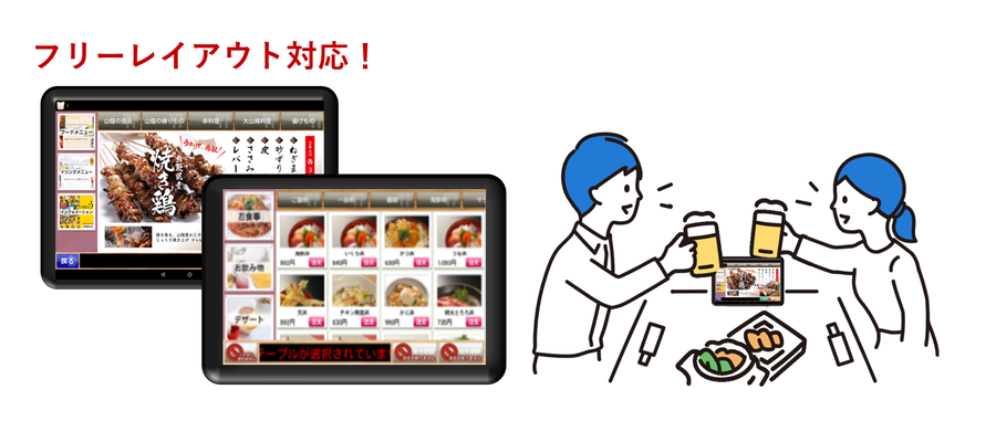 セルフオーダー端末のメニュー画面